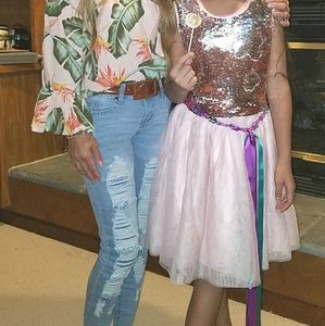 Beautiful pink tulle sequence dress.